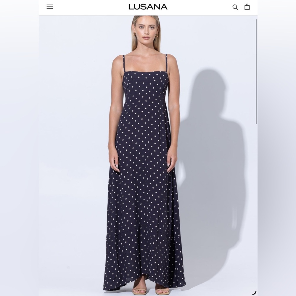 LUSANA Alison dress Tempo Spot Maxi Dress NWT’s sz S